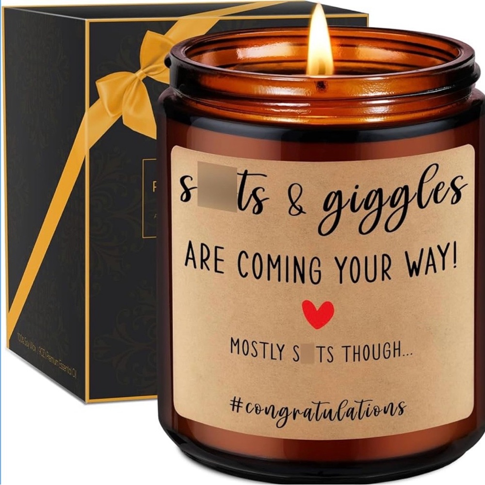 Funny Baby Shower Candle, New Parents Gifts for Couples, Unique Mom and Dad